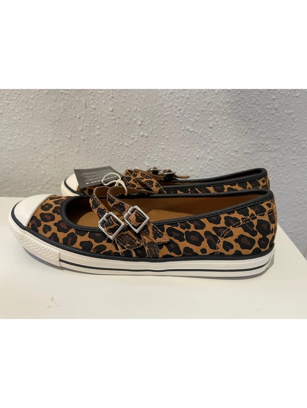 Converse All Star Leopard Print Mary Jane Sneakers - Picture 2 of 7